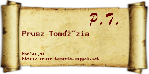 Prusz Tomázia névjegykártya